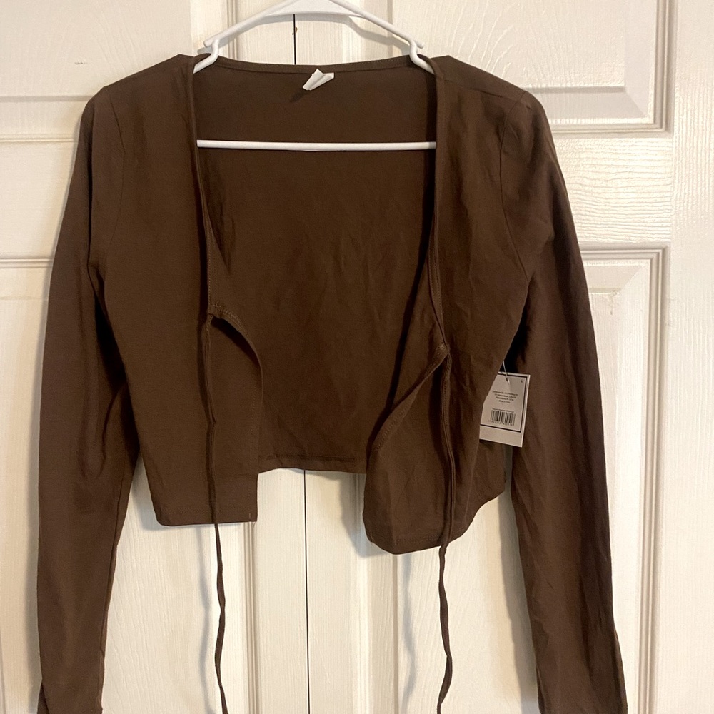 Brown tie top